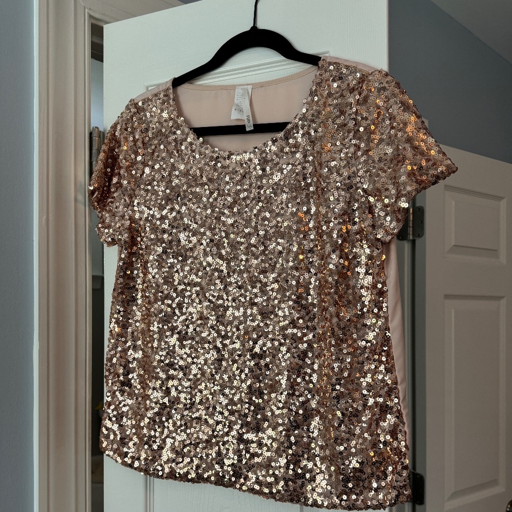 Rose Gold Sequin Top